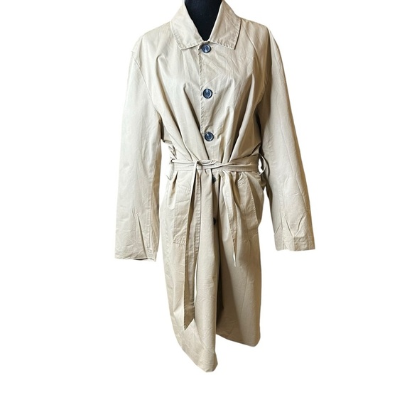 Boohoo Man, Khaki, Five Button, Midi Length, Trench Coat sz L - Picture 7 of 14